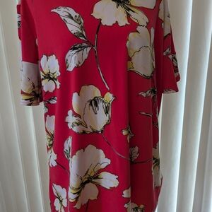 Worthington Red Floral Blouse